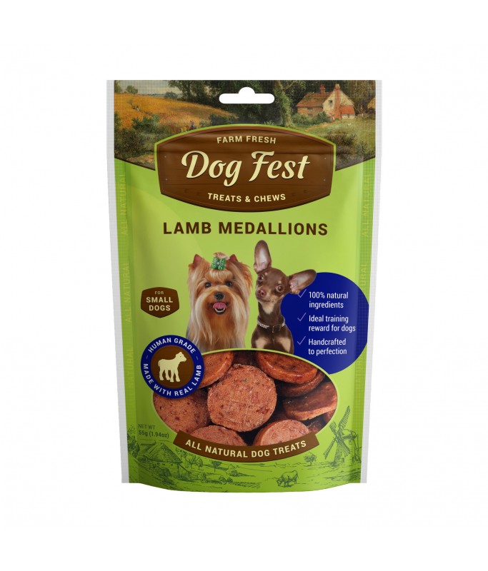Dog Fest Lamb Medallions For Mini-Dogs - 55g (1.94oz)