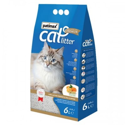 PATIMAX U/PREMIUM BENTONITE+ZEOLITE CATLITTER 6L (ORANGE ) 4.8KG