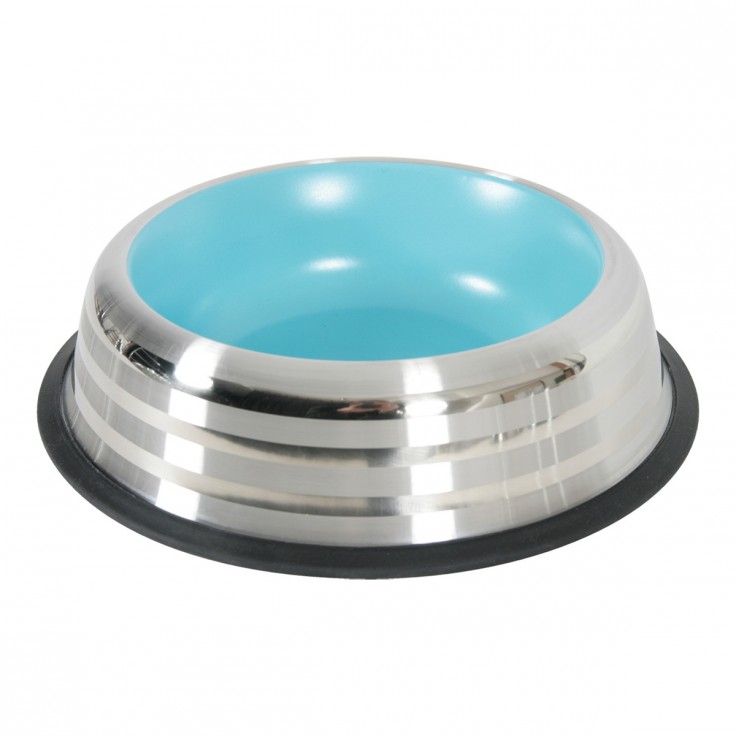 MERENDA STAINLESS NON-SLIP DOG BOWL - BLUE 1L