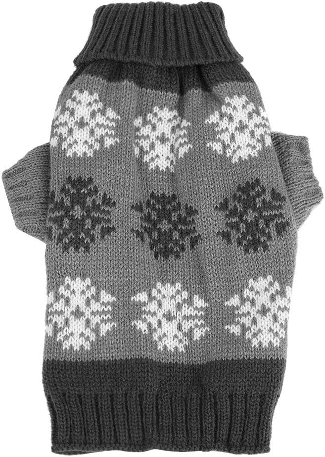 DOG CHRISTMAS KNITTED JUMPER  GREY - Small