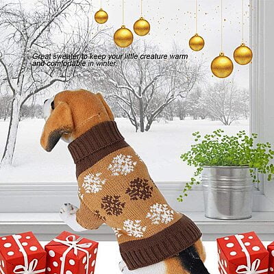 DOG CHRISTMAS KNITTED JUMPER - BROWN