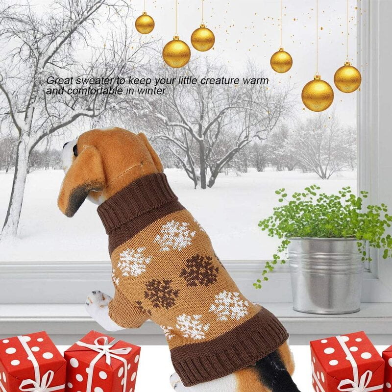 DOG CHRISTMAS KNITTED JUMPER - BROWN