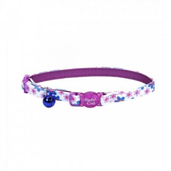 Coastal 3/8" Safe Cat Flower Frenzy Adj.Breakaway Collar Purple