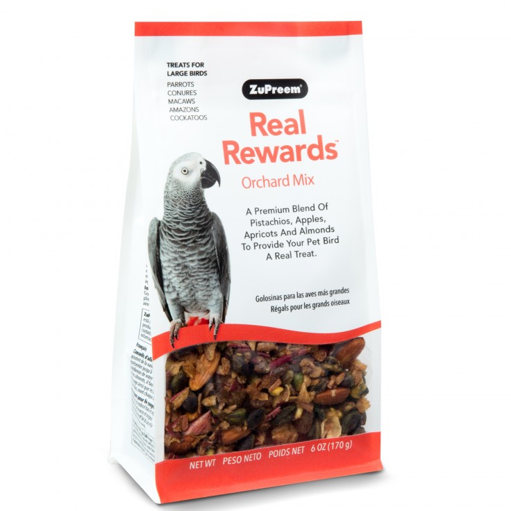 ZUPREEM REAL REWARD LARGE PARROT TREATS - ORCHARD MIX 170G ZUPREEM REAL REWARD LARGE PARROT TREATS - ORCHARD MIX 170G