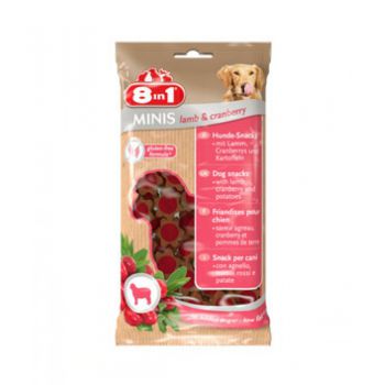 8in1 Minis Lamb & Cranberry 100G(DOG TREAT)