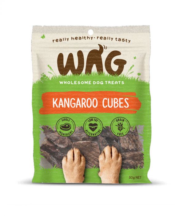 Wag Kangaroo Cubes Dog Treats 50G
