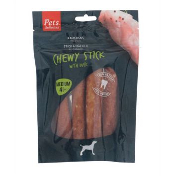 Pets Unlimited Chewy Sticks with Duck Med 4pcs(Dog Treat)