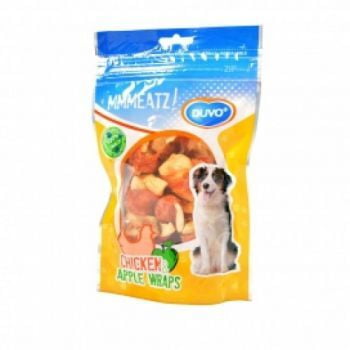 DUVO CHICKEN &amp; APPLE WRAPS 100G DOG TREAT