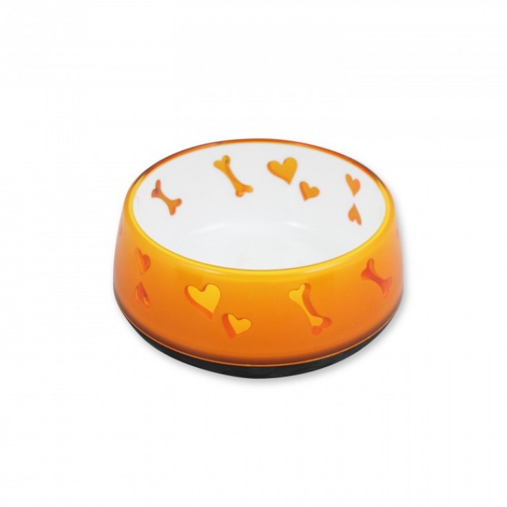 ALL FOR PAWS DOG LOVE BOWL - ORANGE /MEDIUM