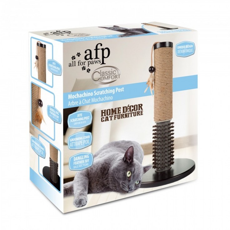 ALL FOR PAWS MOCHACHINO SCRATCHING POST WITH RUBBER BRISTLES