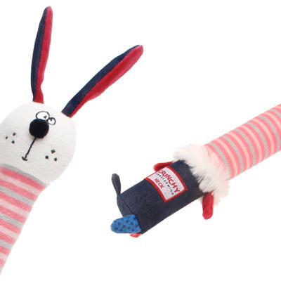 GiGwi Crunchy Neck ‘Plush Friendz’ Rabbit with Bone & Squeaker – Small