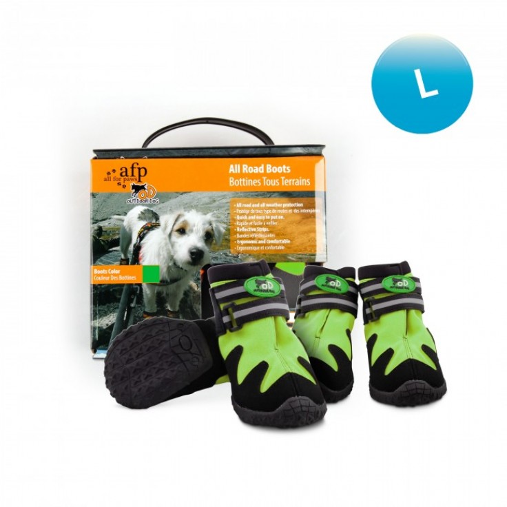ALL FOR PAWS OUTDOOR DOG SHOES - GREEN / L