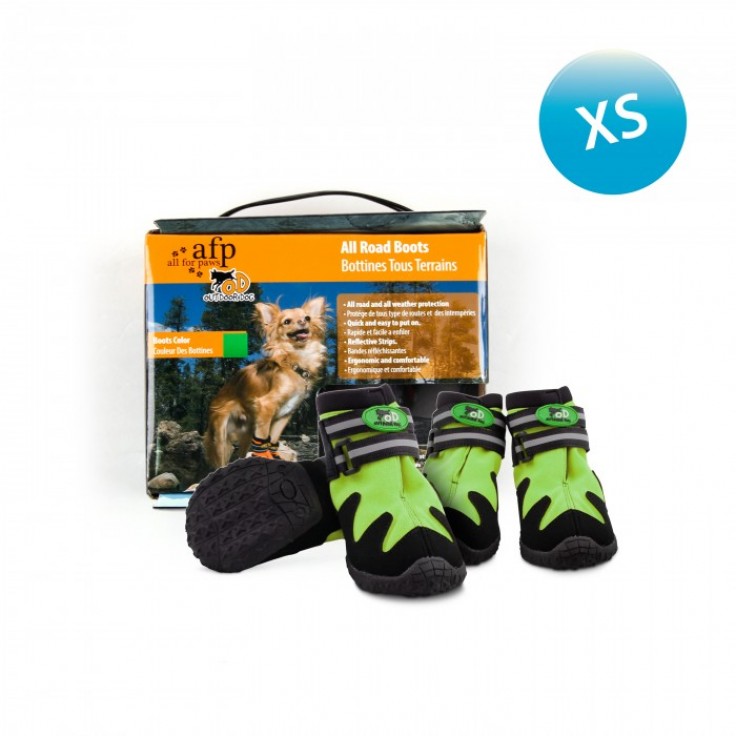 ALL FOR PAWS OUTDOOR DOG SHOES - GREEN / XS