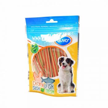 DUVO MMMEATZ CHICKEN SUSHI STRIPS 100 G :(DOG TREAT)