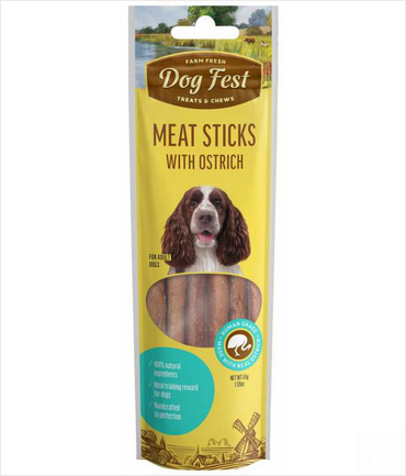 Dog Fest Meat Sticks With Ostrich For Adult Dogs