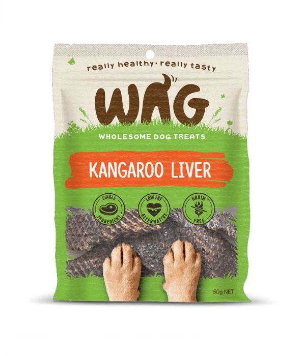 Wag Kangaroo Liver Dog Treats 50G