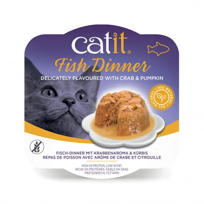 CATIT FISH DINNER, CRAB FLAVOUR & PUMPKIN 80 G