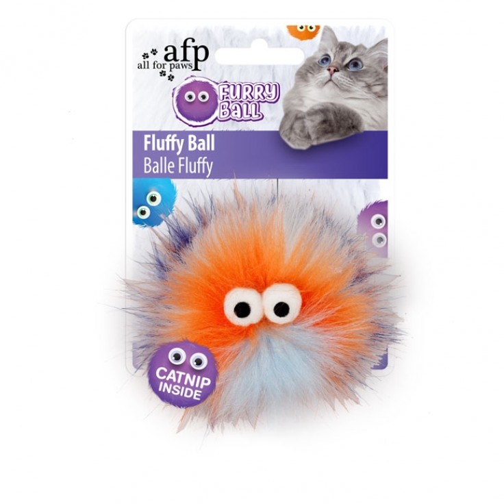 ALL FOR PAWS FLUFFY BALL - ORANGE (CAT TOY)