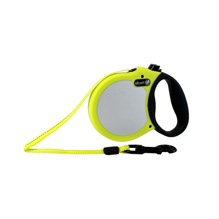 ALCOTT VISIBILITY RETRACTABLE LEASH, 5 M - SMALL - NEON YELLOW