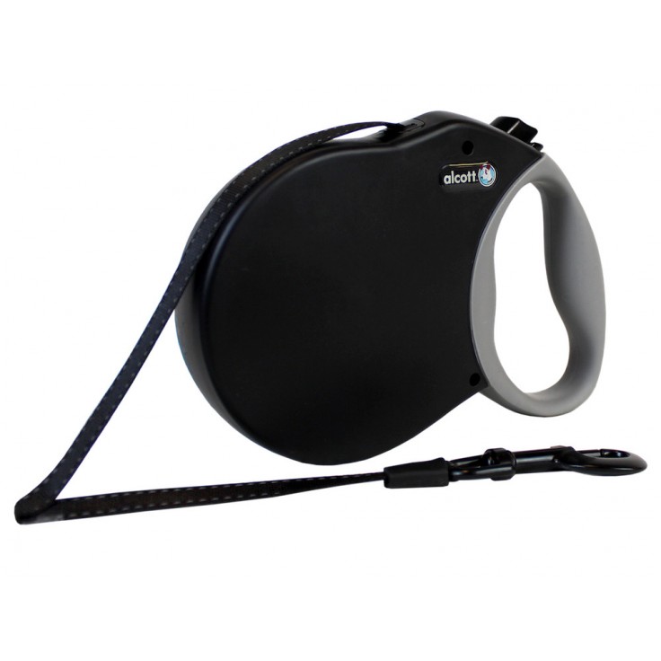 ALCOTT EXPEDITION RETRACTABLE LEASH, 8 M - LARGE - BLACK