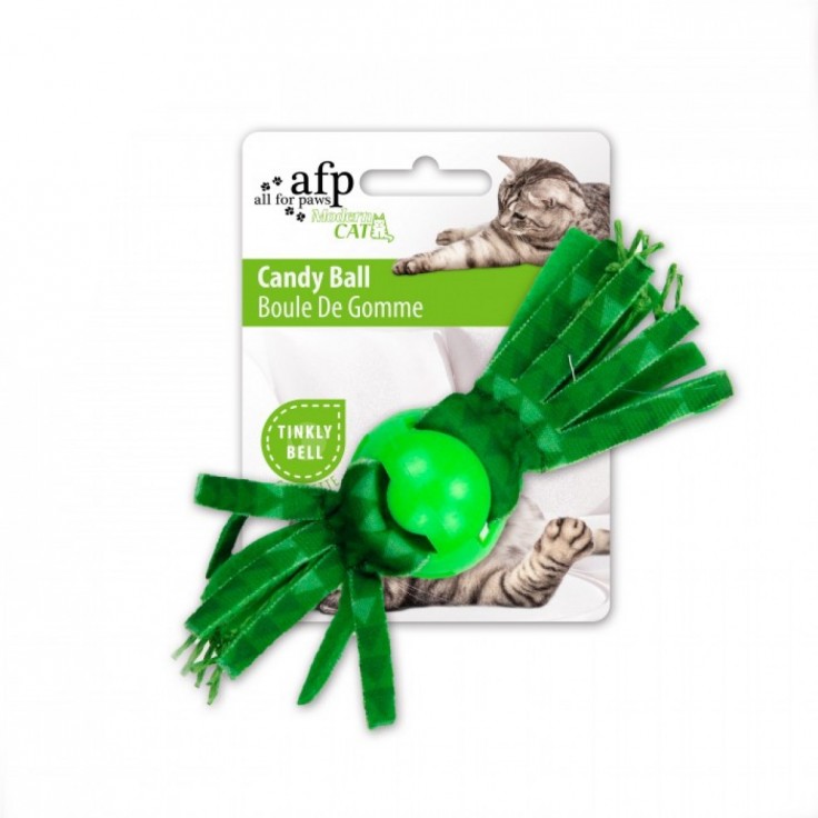 ALL FOR PAWS CANDY BALL - GREEN CAT TOY