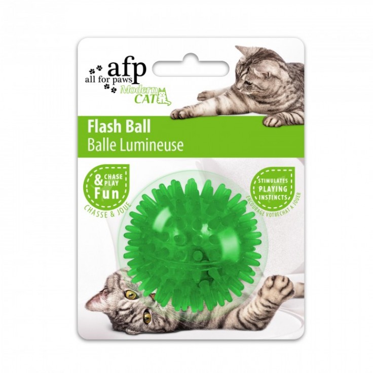 ALL FOR PAWS FLASH BALL - GREEN (CAT TOY)
