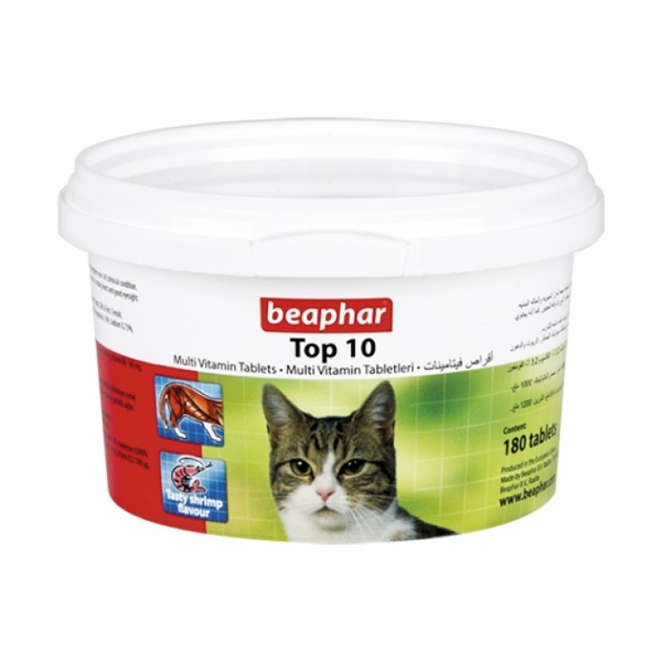 BEAPHAR TOP 10 CAT MULTI-VITAMINS 180 TAB