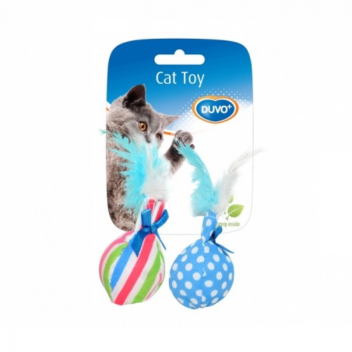 DUVO BALL W/FETHER CAT TOY : (1717023)
