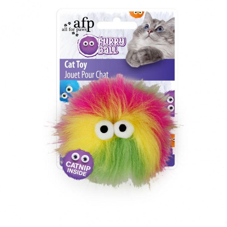 ALL FOR PAWS FLUFFY BALL - PINK (CAT TOY)
