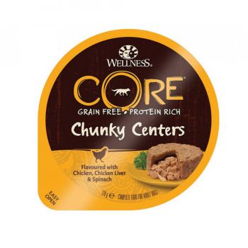 Wellness CORE Chunky Centers Chicken, Chicken Liver And Spinach, 170g