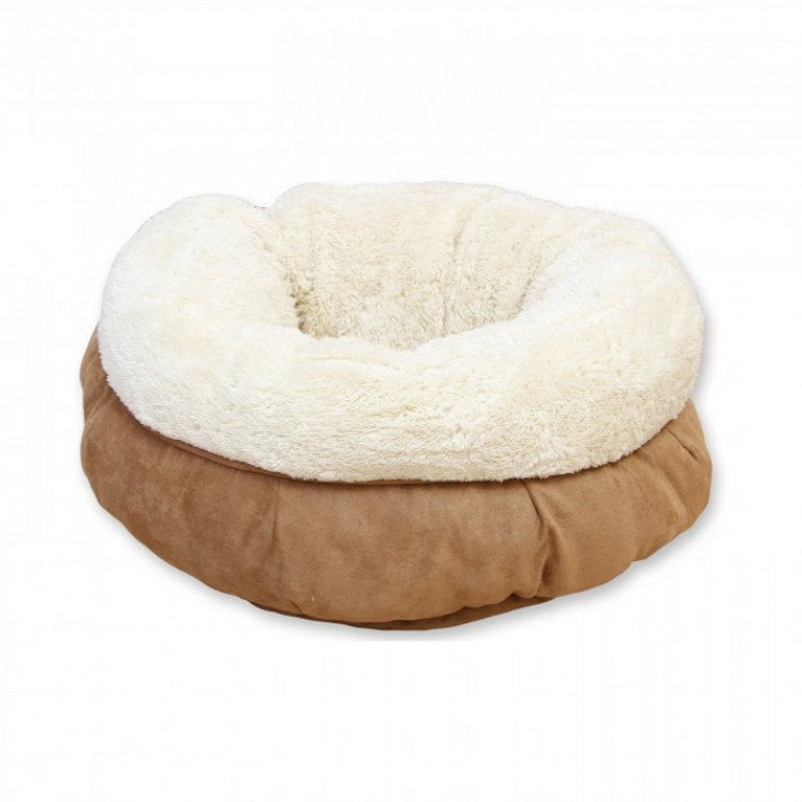 Lambswool Donut Cat Bed - Tan