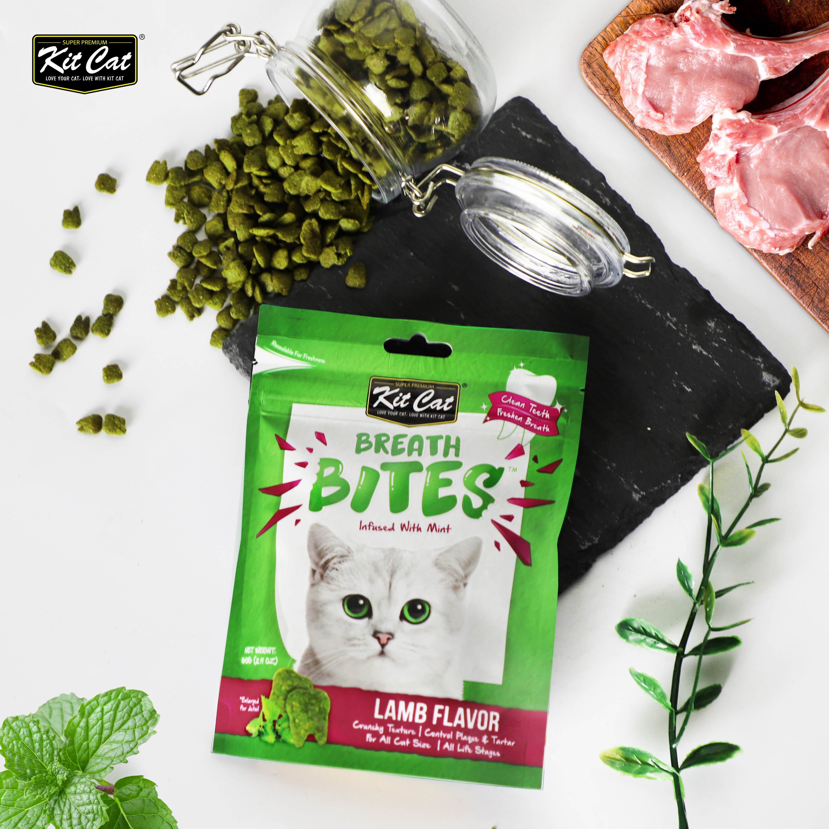 Kit Cat Breath Bites Lamb Flavor 60g Cat Treat