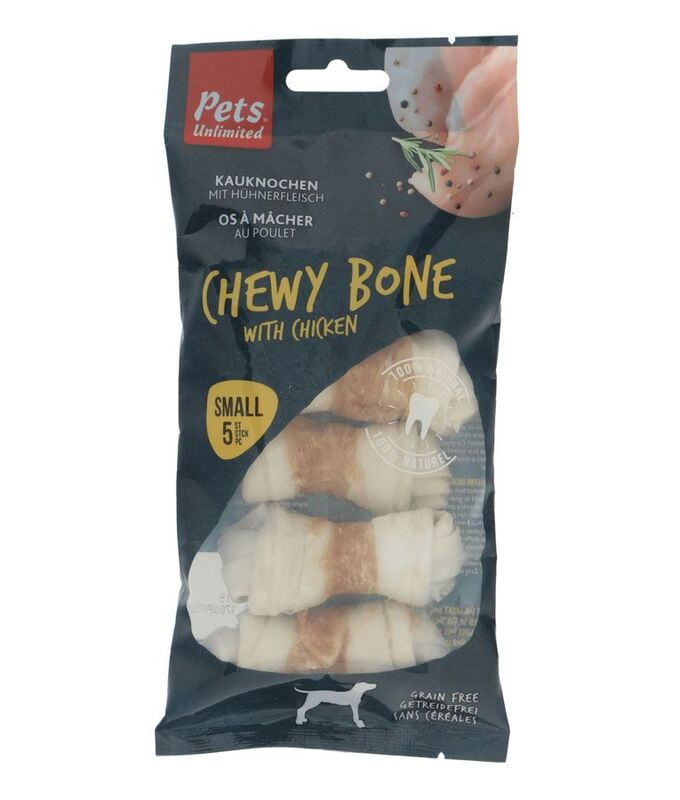 Pets Unlimited Chewy Bone w/ Chicken Small 5pcs