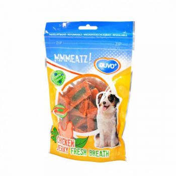 DUVO MEATS CHICKEN JERKY FERSH BREATH 100G:(DOG TREAT)