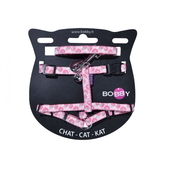 BOBBY CONFETTI CAT HARNESS & LEAD - PINK / XS