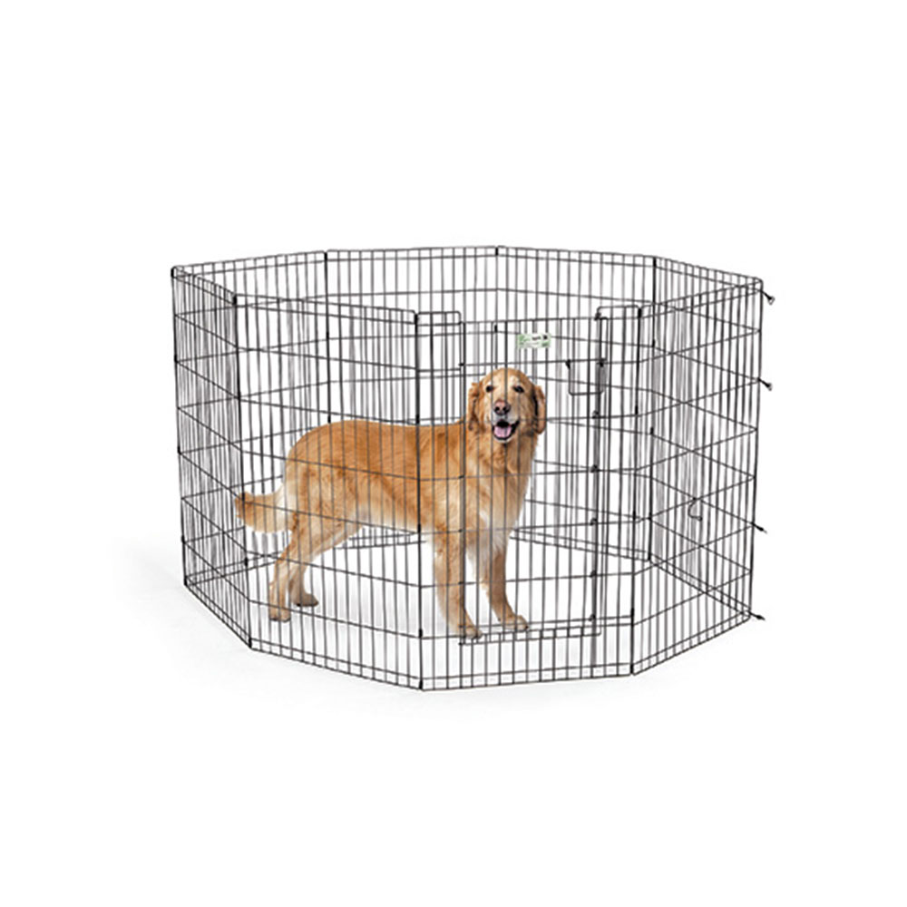 Midwest Homes 42" Black Exercise Pen With Full MAX Lock Door