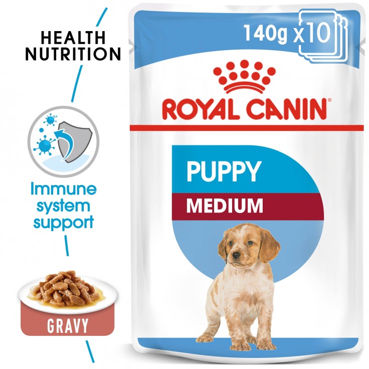 Royal Canin Wet Food SHN Medium Puppy 10x140g(pouches)