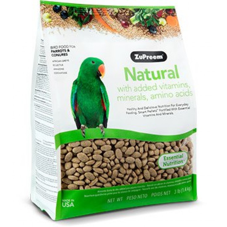 ZUPREEM NATURAL AVIAN DIET PARROTS & CONURES 3LB  (BIRD FOOD)