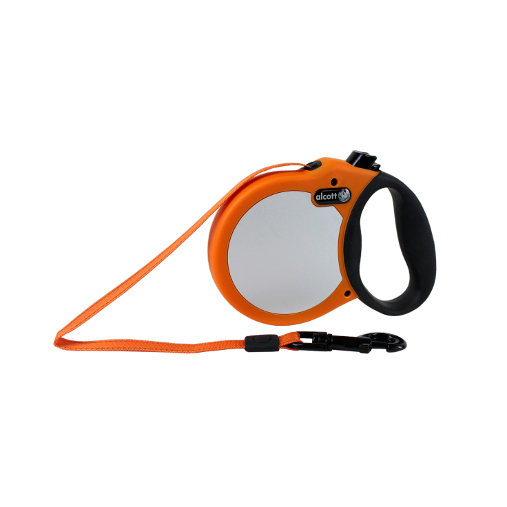 ALCOTT VISIBILITY RETRACTABLE LEASH, 5 M - SMALL - NEON ORANGE