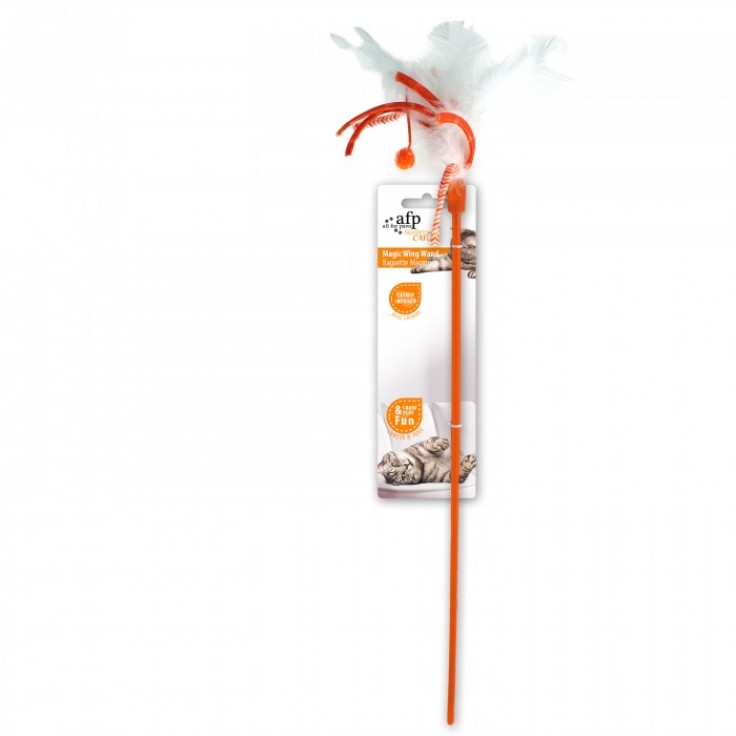 ALL FOR PAWS MAGIC WING WAND - ORANGE (CAT TOY)