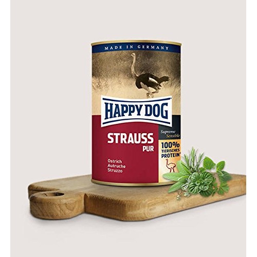 HAPPY DOG STRAUSS PUR (OSTRICH PURE) - 400 GM