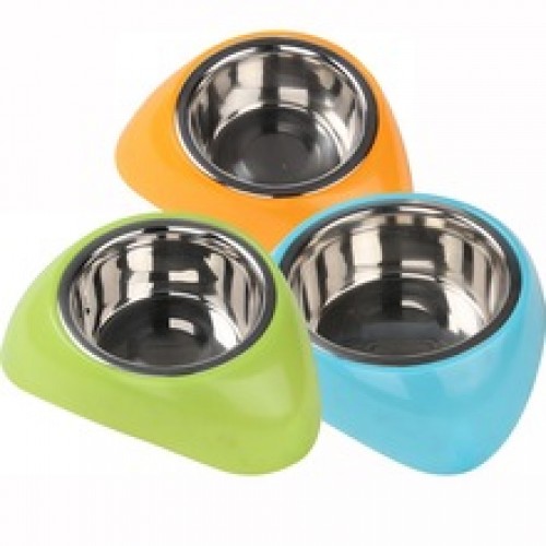 PAWISE STAINLESS STEEL BOWL WITH PLASTIC STAND M-750ML (11022)