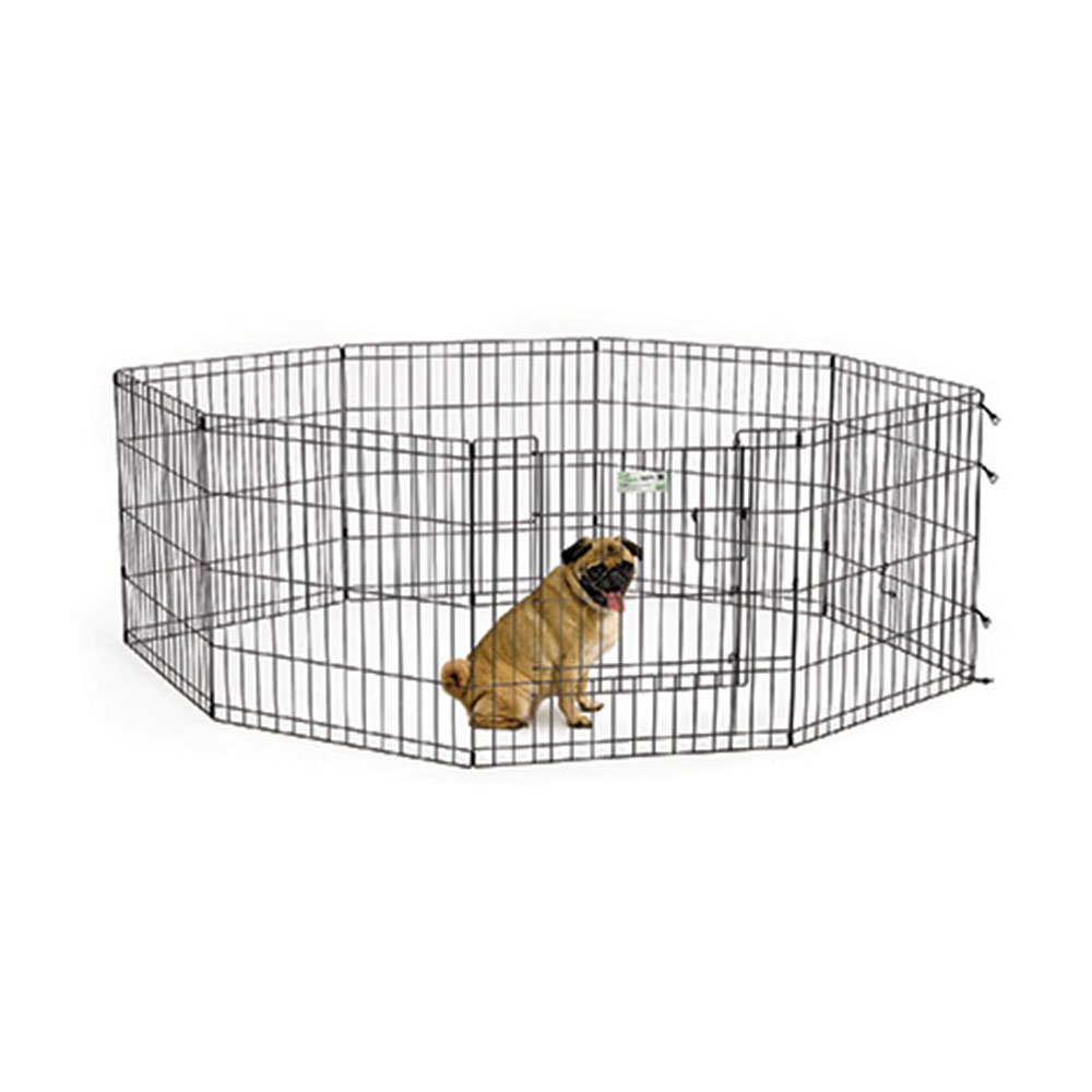 MIdwest Homes 24" Black Exercise Pen With Full MAX Lock Door