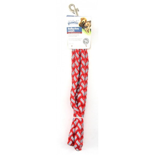 PAWISE DOG REFLECTIVE LEASH-RED:13541
