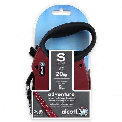 ALCOTT ADVENTURE RETRACTABLE LEASH, 5 M - SMALL - RED