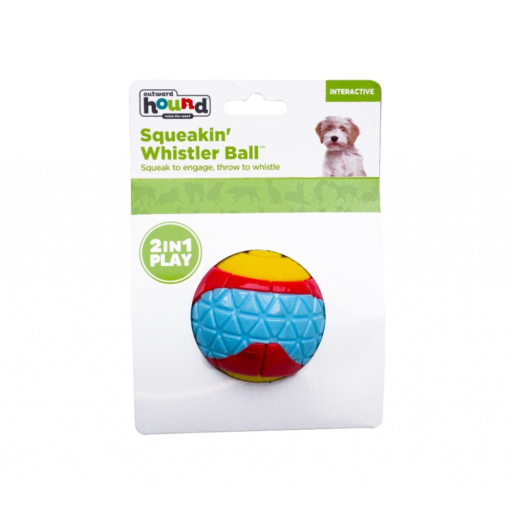 Pet Stages Squeakin' Whistler Ball Red MD