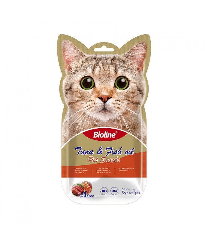 Bioline Cat Treats - 5x15g Tuna & fish