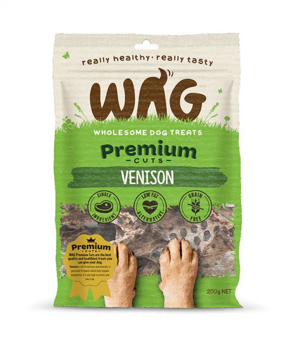 Wag Premium Cuts Venison Dog Treats 200G